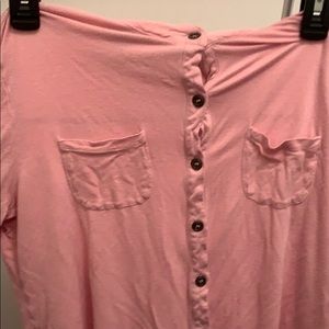 Pink button down blouse